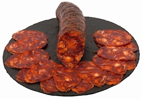 Chorizo ibérico de bellota (Salamanca) - al corte, cortado con máquina, 150 gramos aprox.