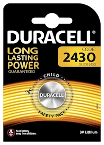 Pila Duracell de botón de litio 2430, 1 unidad
