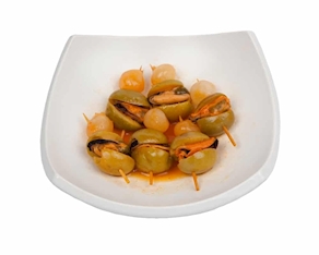 Banderilla aceituna gordal rellena de mejillón - 6 unidades, 150 gramos aprox