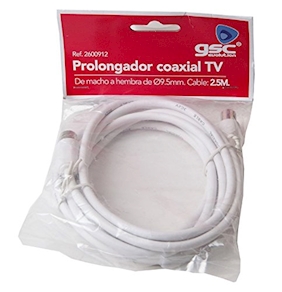 Prolongador alargador cable de antena, 2,5 metros