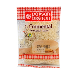 Queso Emmental rallado, 70 gramos