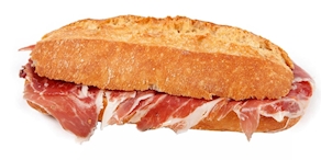 Bocadillo de jamón de bellota "L", 155 gramos