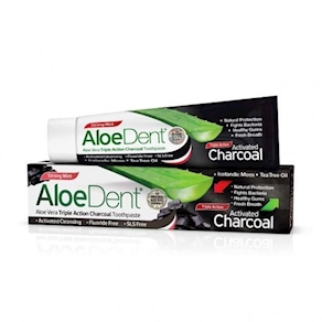 Dentífrico Aloedent con carbón activo, 100 ml