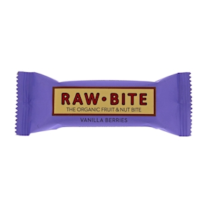 Barrita ecológica de vainilla y frutas del bosque, 50 gramos