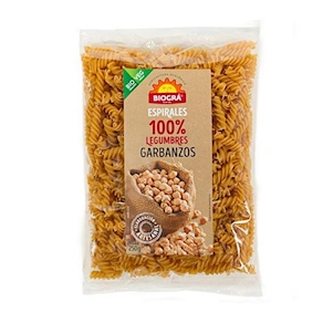Espirales de garbanzos bio, 250 gramos