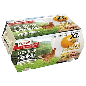 Huevos de corral coren XL 1 docena +73gramos