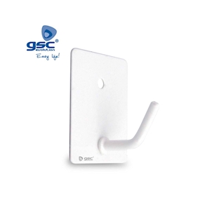 Set 3 perchas adesivas blancas 26x43mm