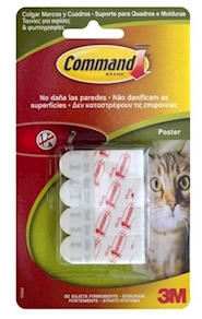 ADHESIVO COLGADOR POSTER TIRA BL 12 PZ COMMAND