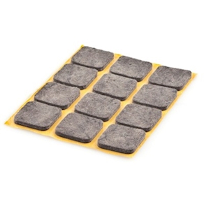 FIELTRO ADHESIVO 22mm. CUADRADO MARRON