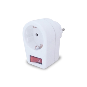 Adaptador de enchufe con interruptor 16A blanco