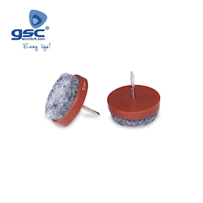 Set 8 fieltros redondos con clavo Ø20mm - Marron