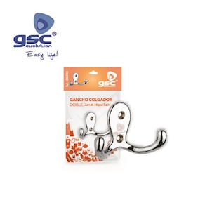 Gancho percha colgador doble Zamack brillo
