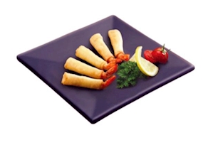 Gamba envuelta en pasta