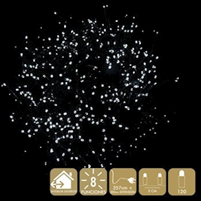 LUZ NAVIDAD LED 8 FUNCIONES  120 LUCES Blancas